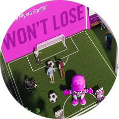 Won't Lose mini soccer pitch with players on the field