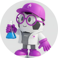 Squibby mascot icon holding a science beaker