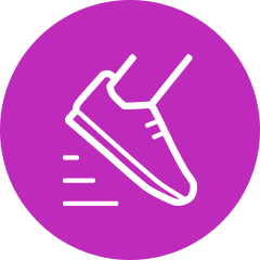 Running icon representing family fun activities on the pitch