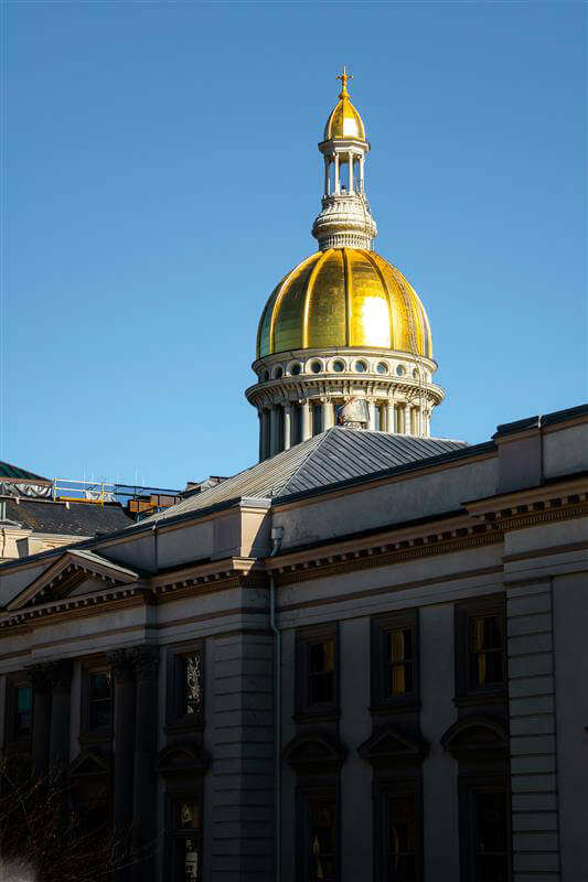 Golden dome of New Jersey state house