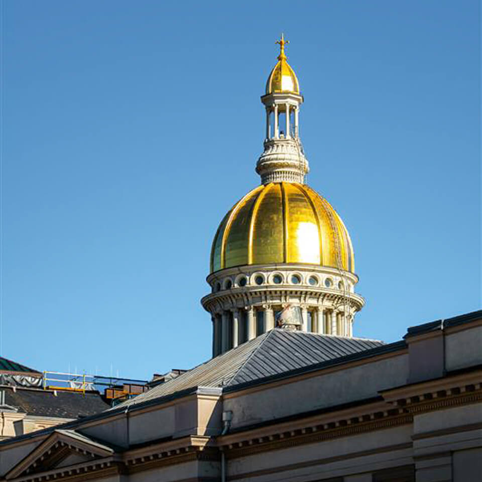 Golden dome of New Jersey state house